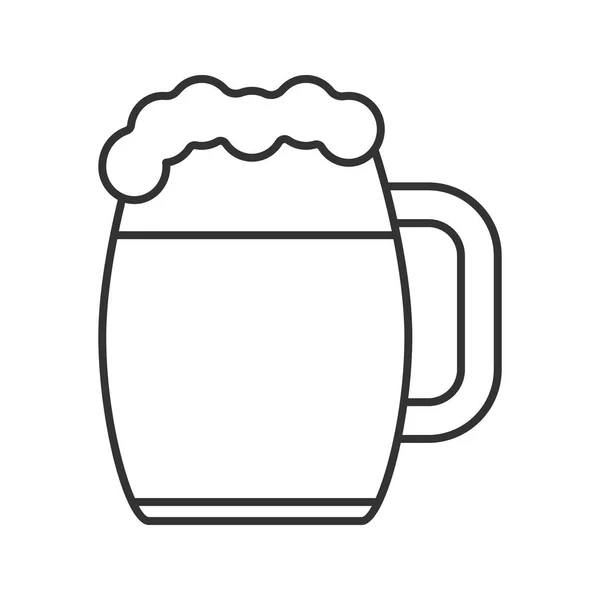 Tasse Bière Icône Linéaire Vecteur Illustration — Image vectorielle
