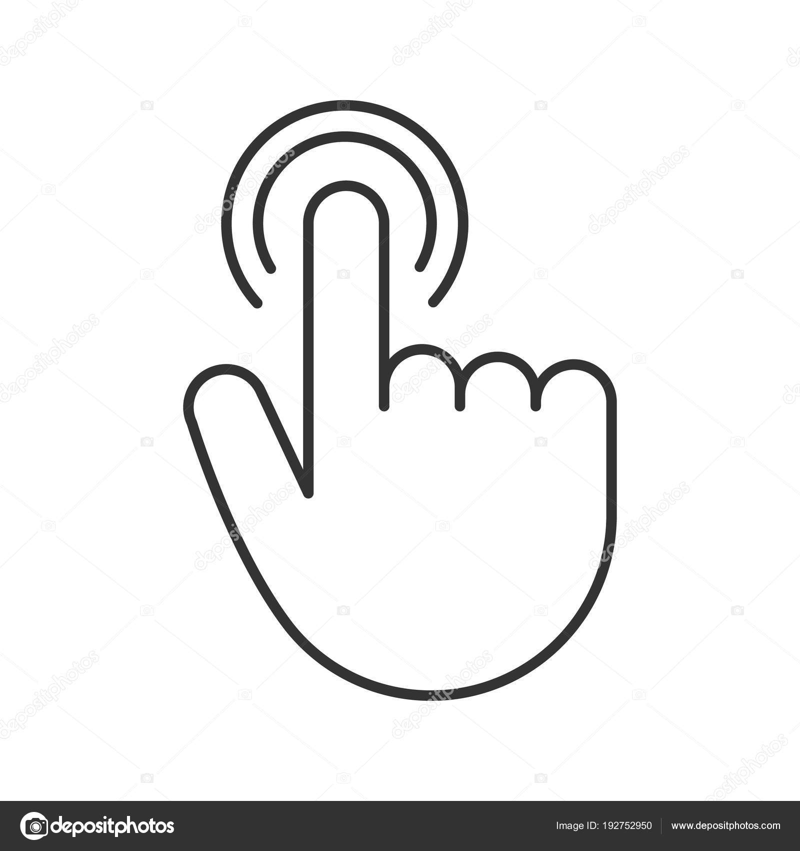 Double Tap Touch Gesture Linear Icon Vector Illustration Stock Vector C Bsd