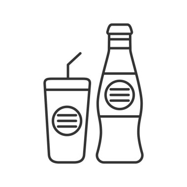 Soğuk içecekler doğrusal kutsal kişilerin resmi, vektör, illüstrasyon