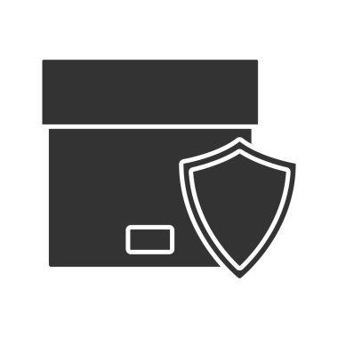 Güvenli teslimat glif kutsal kişilerin resmi, vektör, illüstrasyon