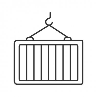 Nakliye Konteyner Vinç kanca doğrusal kutsal kişilerin resmi, vektör, illüstrasyon