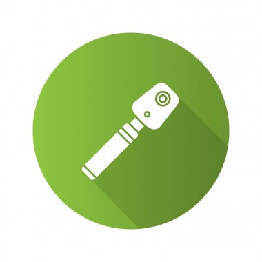 Ophthalmoscope düz çizmek ile uzun gölge kutsal kişilerin resmi, vektör, illüstrasyon