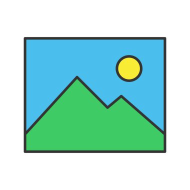 Poster şablon düz simgesi, vektör, illüstrasyon