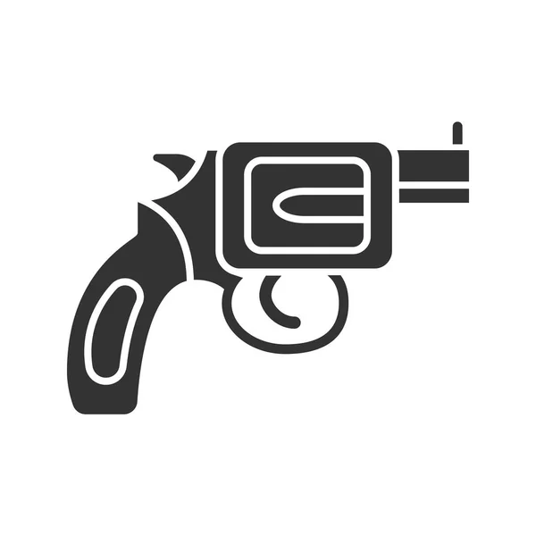Icona Vettore Illustrazione Del Glifo Revolver — Vettoriale Stock