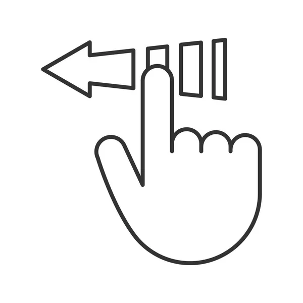 Glisser Geste Tactile Icône Linéaire Vecteur Illustration — Image vectorielle