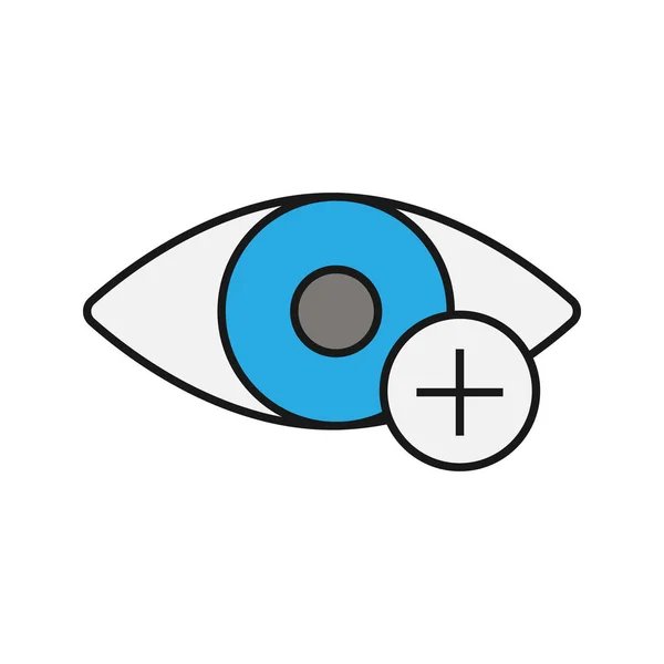 Ανθρώπινο Μάτι Σύμβολο Συν Χρώμα Εικονιδίου Διάνυσμα Εικονογράφηση — Διανυσματικό Αρχείο