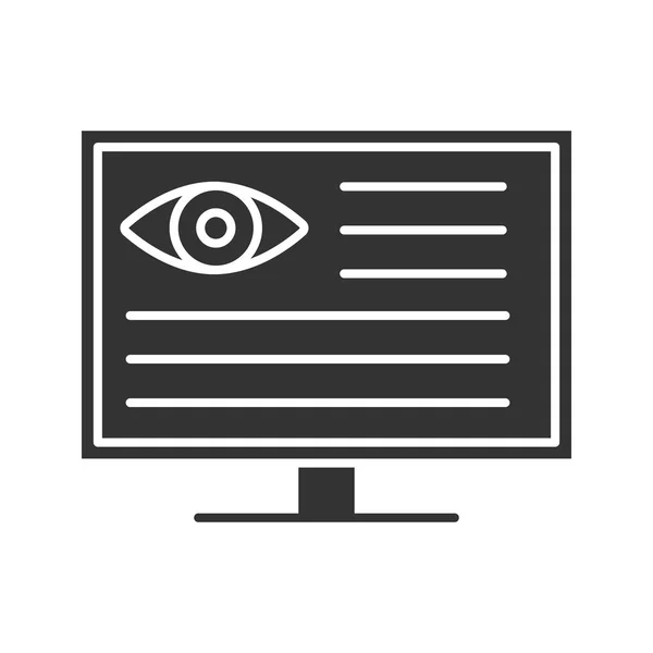 Diagnóstico Ocular Ícone Plano Computador Vetor Ilustração — Vetor de Stock