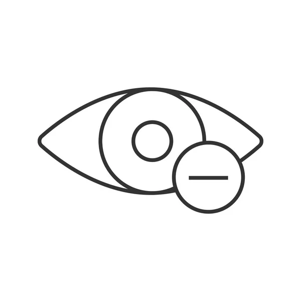 人間の目はマイナス線形アイコン ベクトル イラスト — ストックベクタ