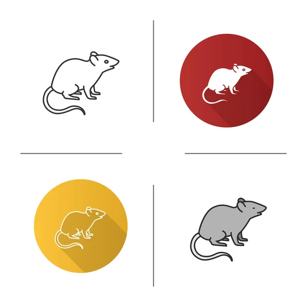 Ícones Planos Mouse Vetor Ilustração — Vetor de Stock