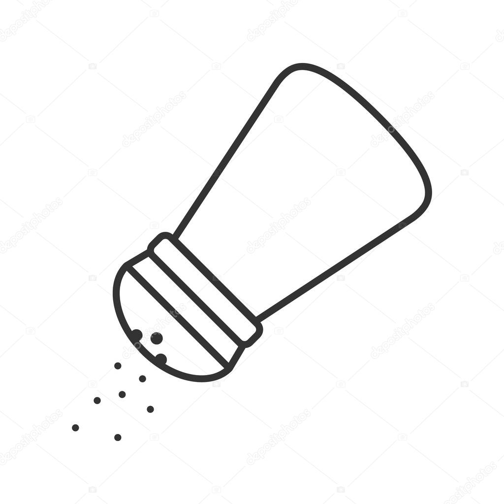 Salt shaker linear icon, vector, illustration