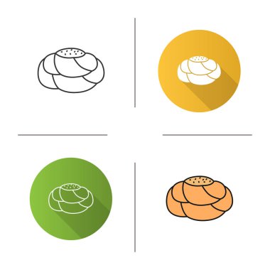 Pasta ekmek simgesi beyaz arka plan üzerinde