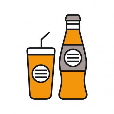 Cold drinks color icon on white background clipart