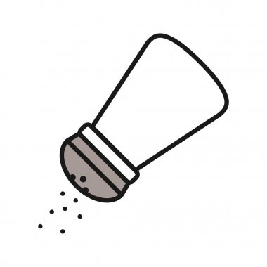 Beyaz zemin üzerine tuz ya da biber Çalkalayıcı renk simgesi