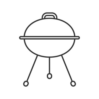 Su ısıtıcısı Barbekü Izgara beyaz arka plan üstünde doğrusal kutsal kişilerin resmi