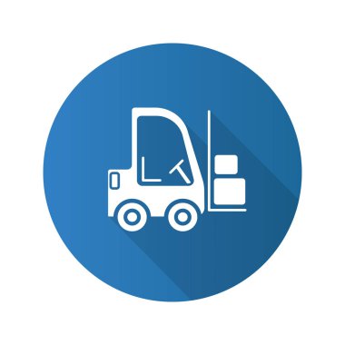 Forklift düz tasarım simgesi beyaz arka plan üzerinde