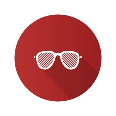 Çok güneş gözlüğü tasarım simgesi beyaz arka plan üzerinde düz