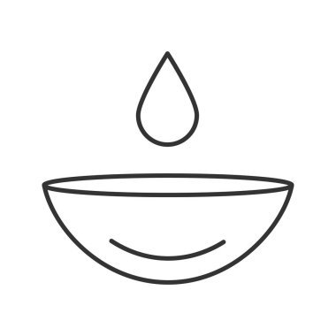 Göz Kontakt lens beyaz arka planda açılan doğrusal simgesiyle