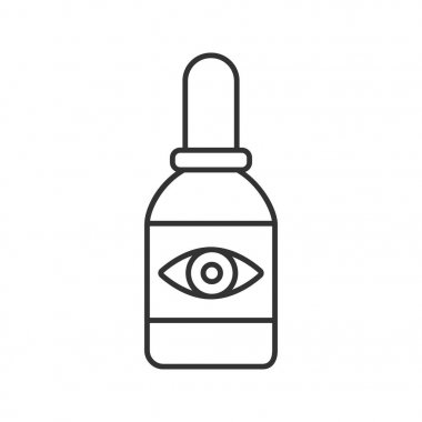 Beyaz arka plan üzerinde doğrusal simge göz damlası