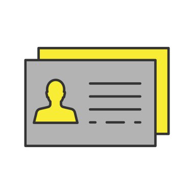 Kartvizit şablon renk simgesi beyaz arka plan üzerinde