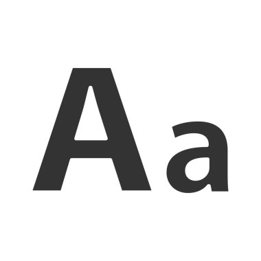 Yazı tipi karakter simgesi beyaz arka plan üzerinde