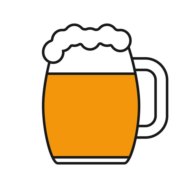 Ikona Kolor Kubek Piwa Białym Tle — Wektor stockowy