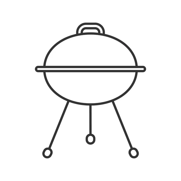 Wasserkocher Grill Lineares Symbol Auf Weißem Hintergrund — Stockvektor