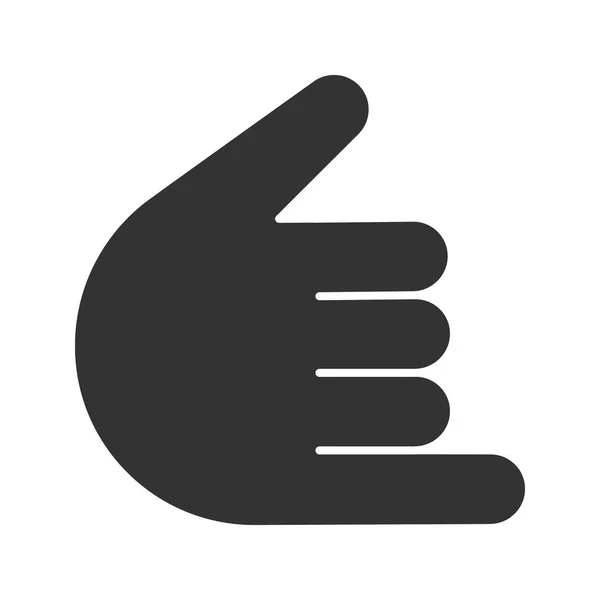 Shaka Hand Geste Glyph Symbol Auf Weißem Hintergrund — Stockvektor