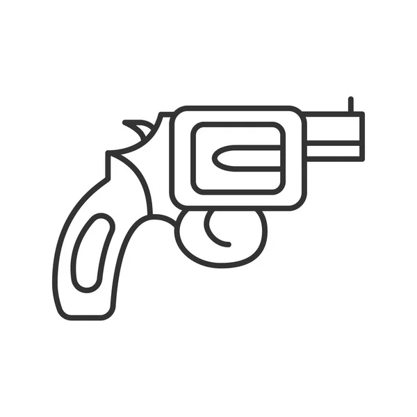 Icono Lineal Revolver Sobre Fondo Blanco — Vector de stock