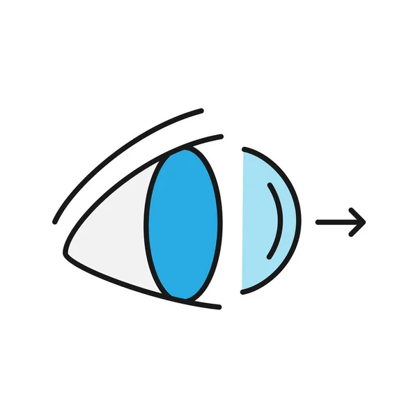 Augenkontaktlinsen Entfernen Farbsymbol Auf Weißem Hintergrund — Stockvektor