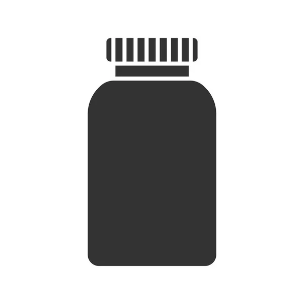 Rezept Pillen Flasche Glyph Symbol Auf Weißem Hintergrund — Stockvektor