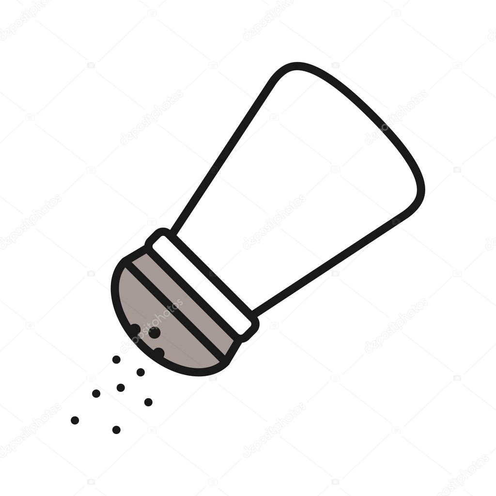 Salt or pepper shaker color icon on white background