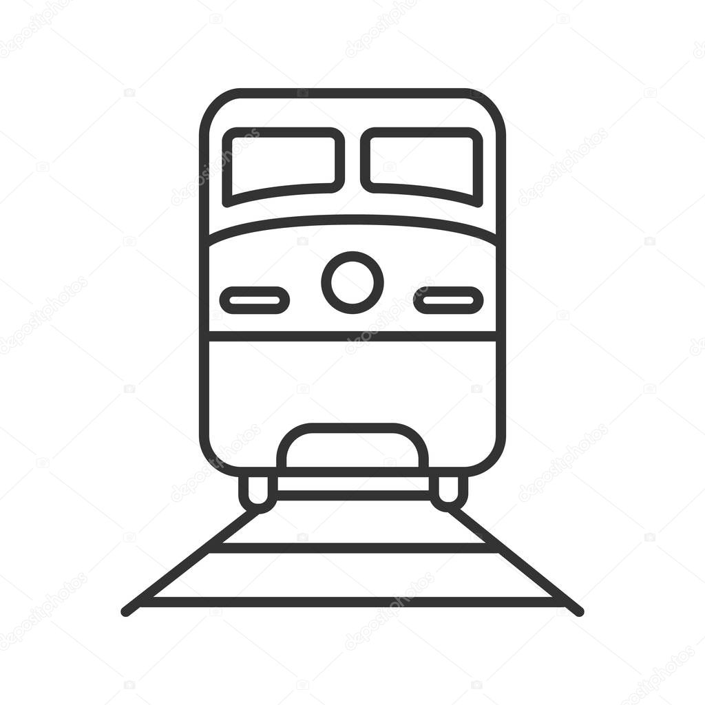 Train linear icon on white background