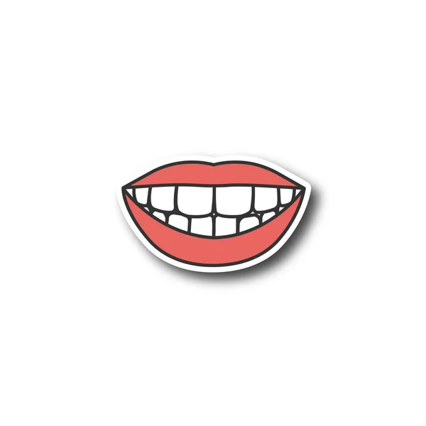 Sorriso Com Dentes Saudáveis Fundo Branco —  Vetores de Stock