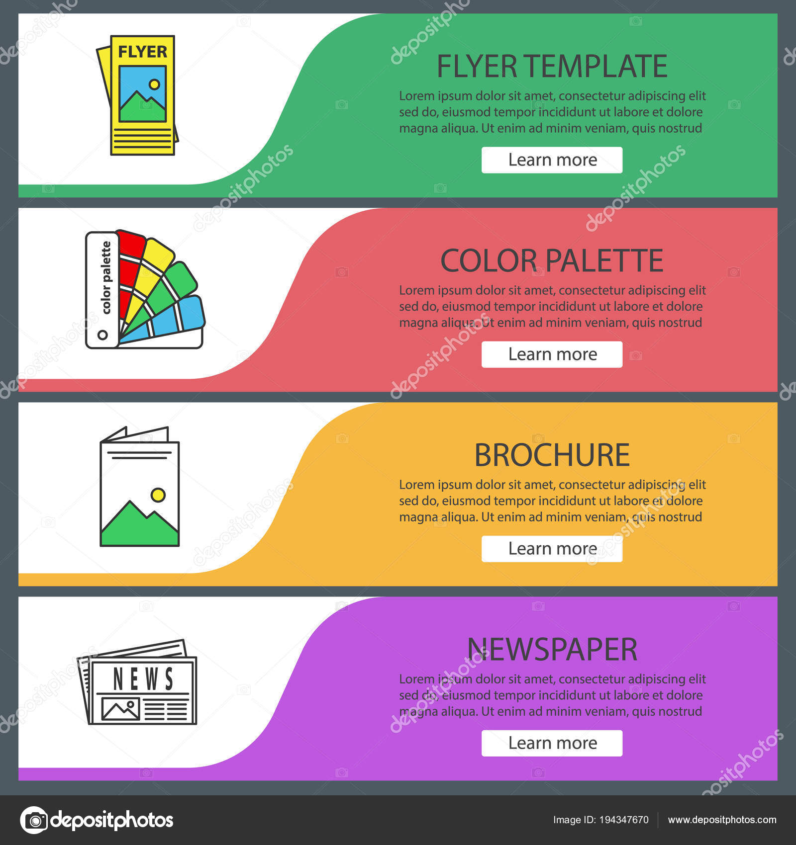printing web banner templates set polygraphy typography flyer