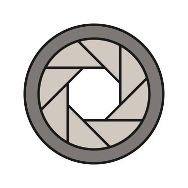 Diyafram renk simgesi. Çekim. İzole vektör çizim