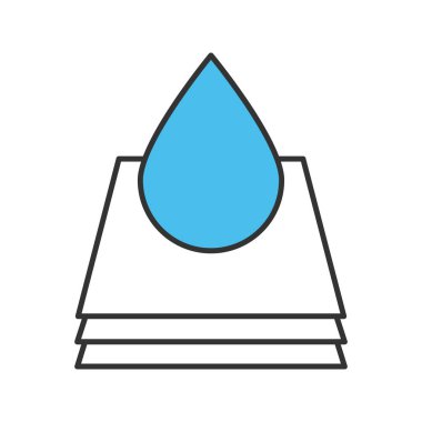 Yazdırma renk simgesi. Kağıt veya kumaş boya damla ile. İzole vektör çizim