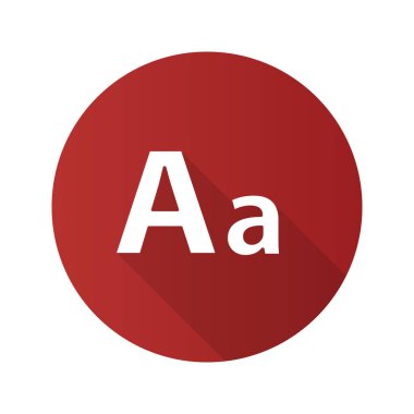 Yazı tipi düz tasarım uzun gölge glif simgesi. Harf tasarımı. Vektör siluet çizimi