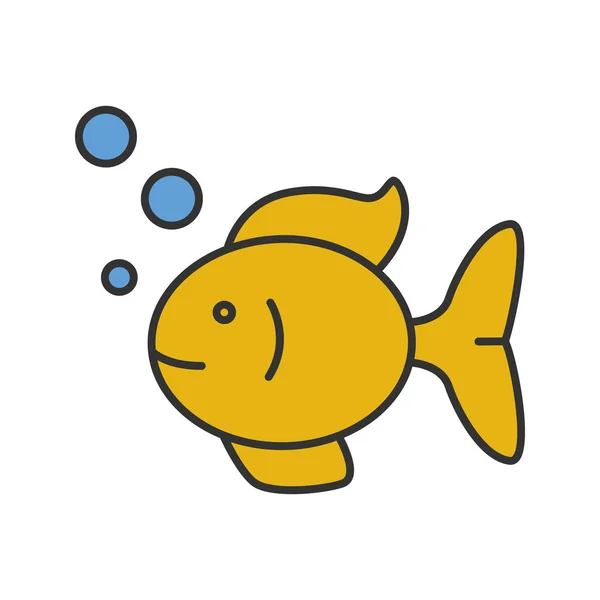 Aquarium Fisch Farbe Symbol Fischschale Vorhanden Fischerei Isolierte Vektorabbildung — Stockvektor