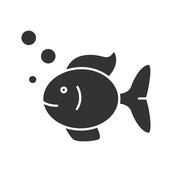 Akvarium Fiskar Glyph Ikonen Siluett Symbol Fishbowl Pet Negativa Utrymme — Stock vektor