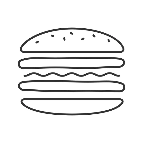 Burger Kesit Doğrusal Simgesi Nce Hat Illüstrasyon Sandviç Hamburger Derleme — Stok Vektör