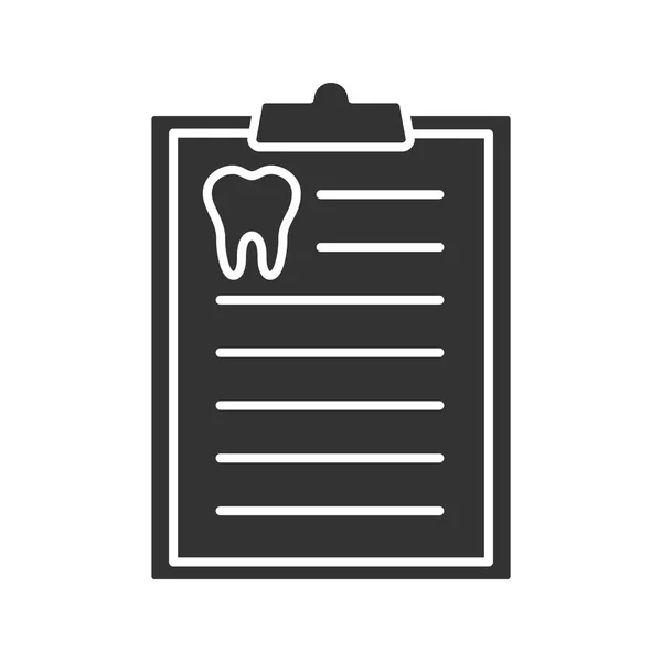 Icono Glifo Informe Diagnóstico Dientes Símbolo Silueta Consejo Dentista Espacio — Archivo Imágenes Vectoriales