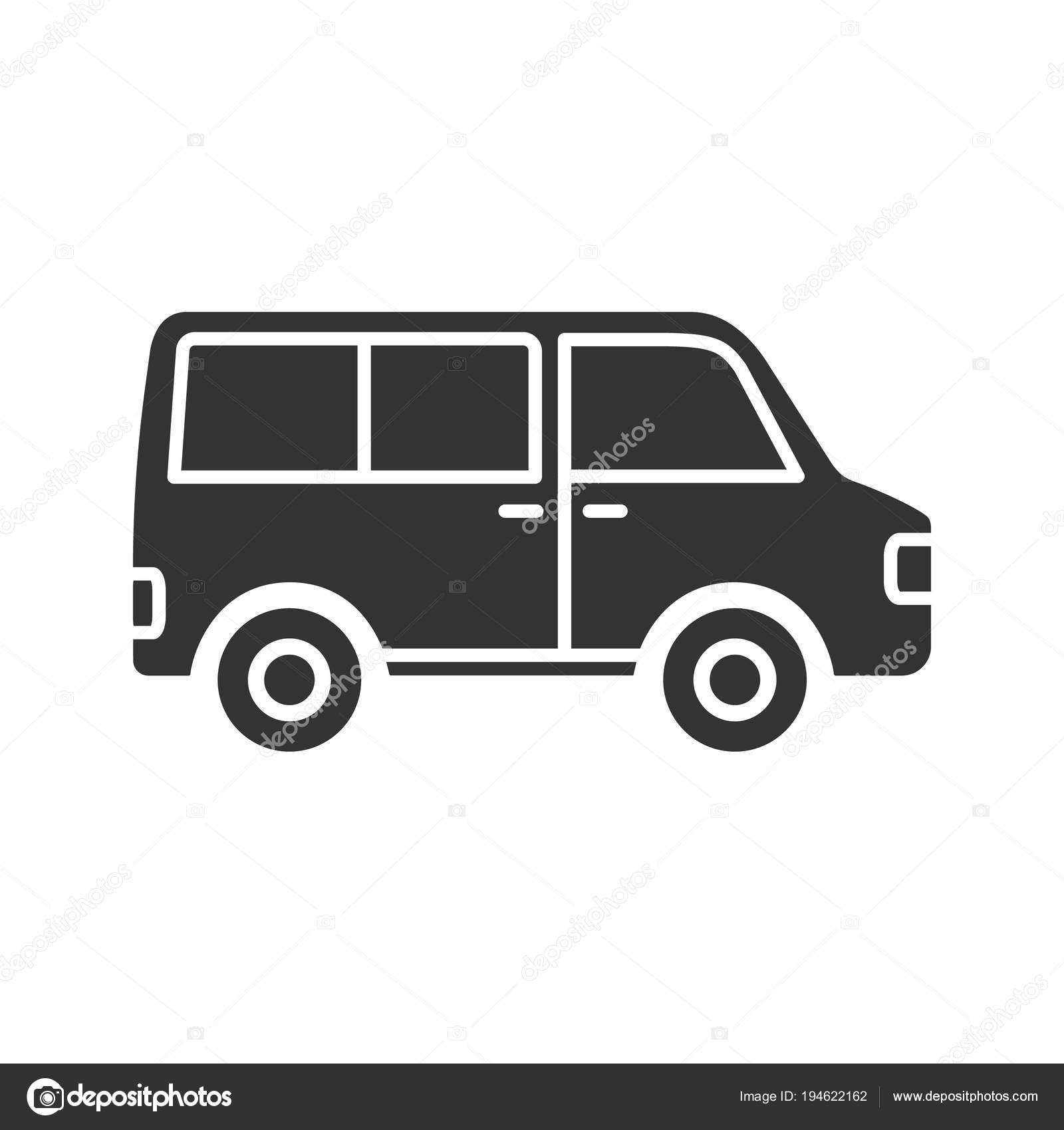 Minibus Glyph Icon Minivan Family Car Silhouette Symbol Negative Space  Stock Vector Image by ©bsd #194622162