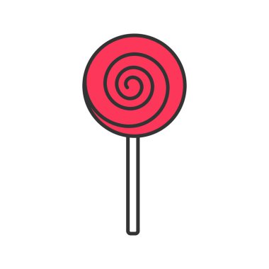 Sarmal lolipop renk simgesi. Lolipop. Şeker şeker. İzole vektör çizim