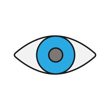 İnsan gözünün renk simgesi. Göz hastalıkları. İyi vizyon. İzole vektör çizim
