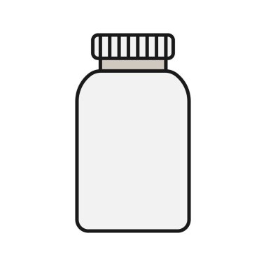 Doğum kontrol hapları renk simgesi şişe. İzole vektör çizim