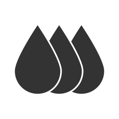 Yazıcı mürekkep glif simgesi. Sıvı damla. Siluet simge. Negatif alan. İzole vektör çizim