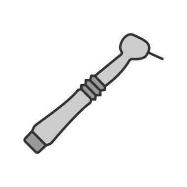 Diş matkap renk simgesi. Diş el probu. İzole vektör çizim
