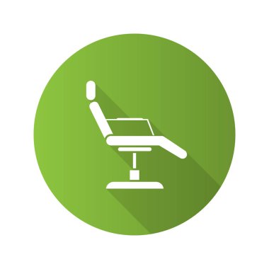 Dövme sandalye düz tasarım uzun gölge glif simgesi. Vektör siluet çizimi