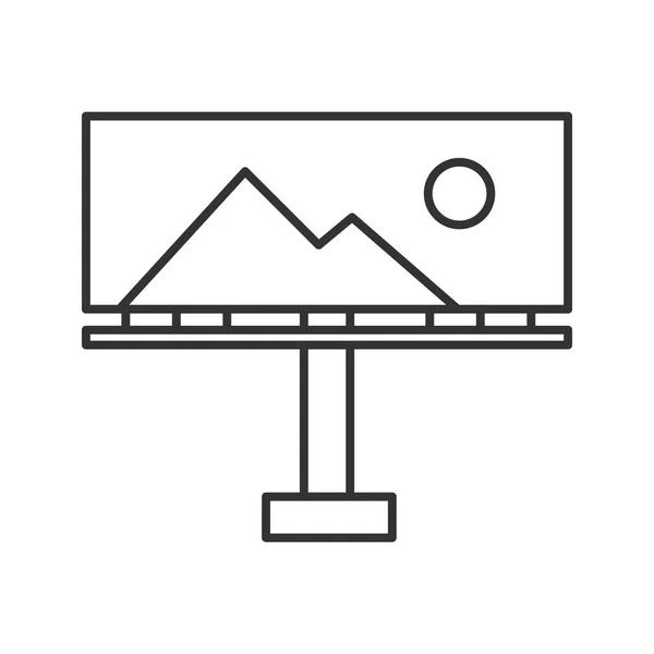 Lineares Plakatmockup Symbol Schmalspur Illustration Großformatdruck Big Board Vorlage Kontursymbol — Stockvektor