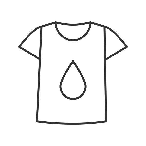 Afdrukken Shirt Lineaire Pictogram Illustratie Van Dunne Lijn Shirt Met — Stockvector